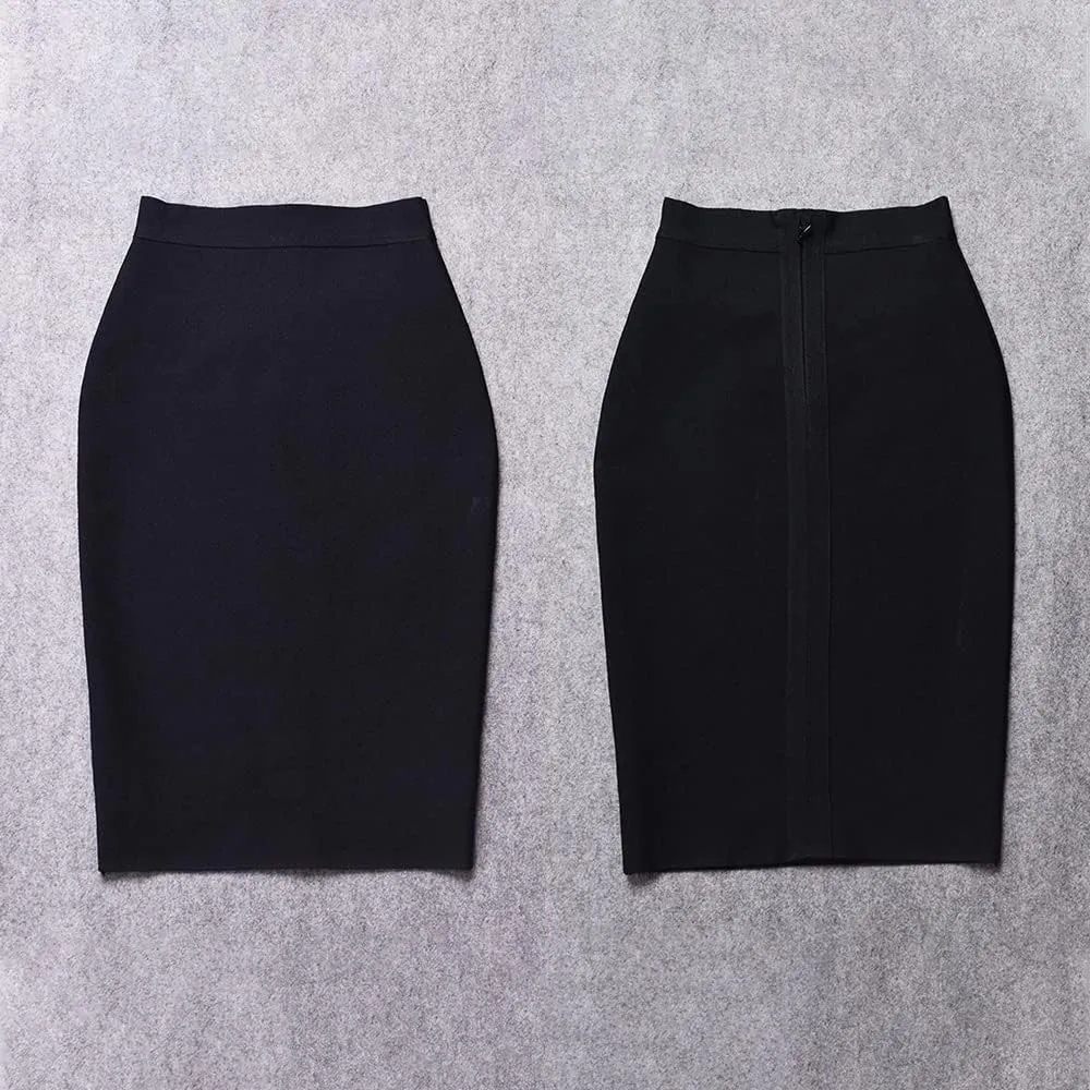 Women's High Waist Knee Length Bodycon Office Pencil Skirt