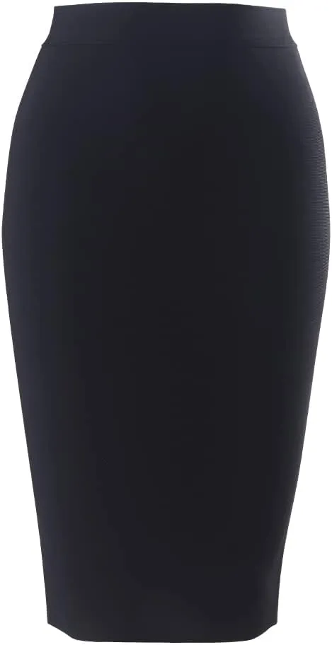 Women's High Waist Knee Length Bodycon Office Pencil Skirt
