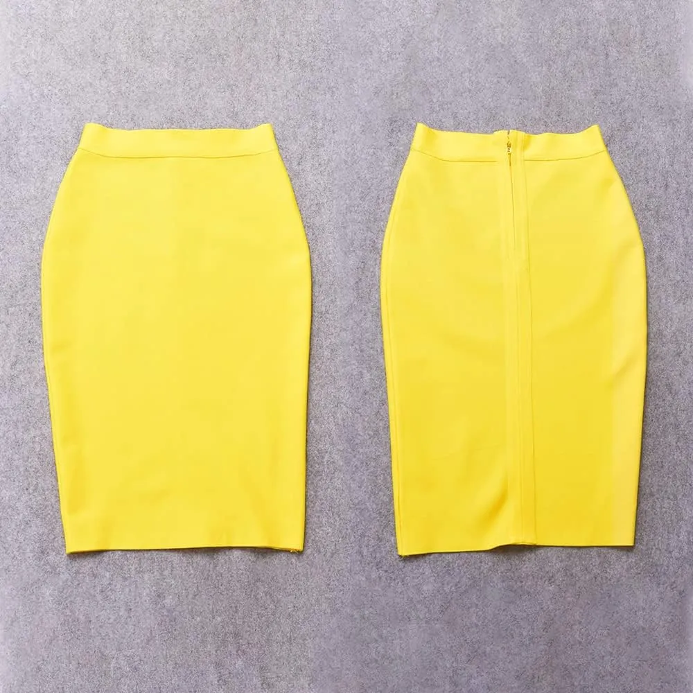 Women's High Waist Knee Length Bodycon Office Pencil Skirt