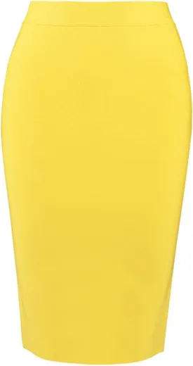 Women's High Waist Knee Length Bodycon Office Pencil Skirt